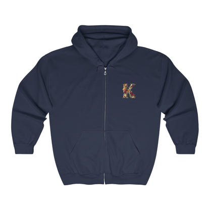 Unisex Heavy Blend™ Full Zip Hooded Sweatshirt "K"